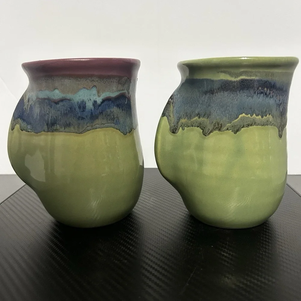 Neher Handmade ceramic mugs with a unique design and vibrant colored glazes - Picture 1 of 9